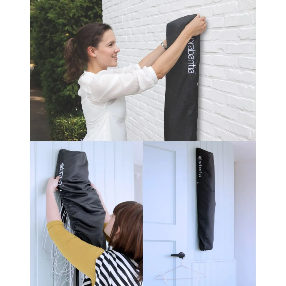 Pyykinkuivausteline WallFix 24 m seinäkiinnityksellä + suojapussi*Brabantia Online