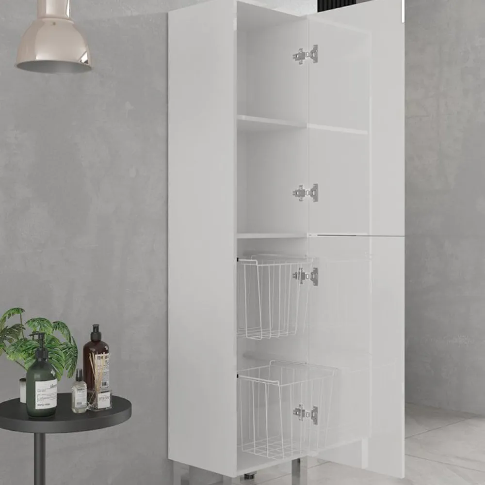 Pyykkikaappi Kaisla, pvc, 160cm, valkoinen*Lektar Indoor Outlet