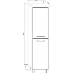 Pyykkikaappi Kaisla, pvc, 160cm, valkoinen*Lektar Indoor Outlet