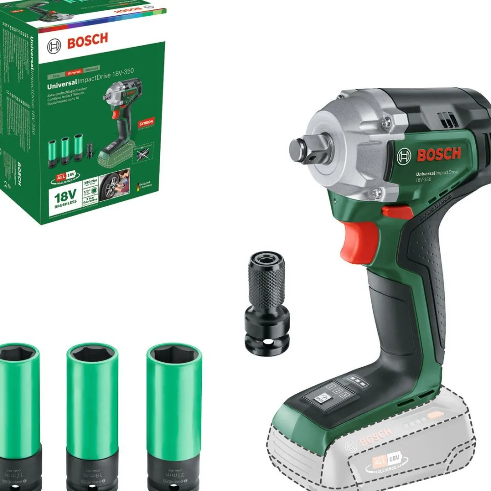 Renkaidenvaihtopaketti Bosch UniversalPump + UniversalImpactDrive 18V-350, 18V, 2.5Ah akulla*Bosch Power Tools Hot