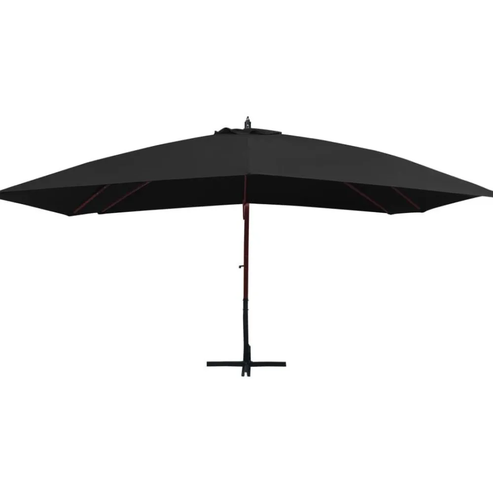 Riippuva aurinkovarjo puurunko 400x300 cm musta*FinePRICE Discount