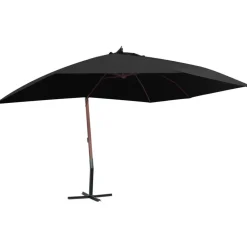Riippuva aurinkovarjo puurunko 400x300 cm musta*FinePRICE Discount