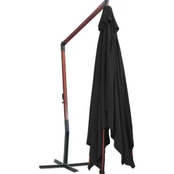 Riippuva aurinkovarjo puurunko 400x300 cm musta*FinePRICE Discount