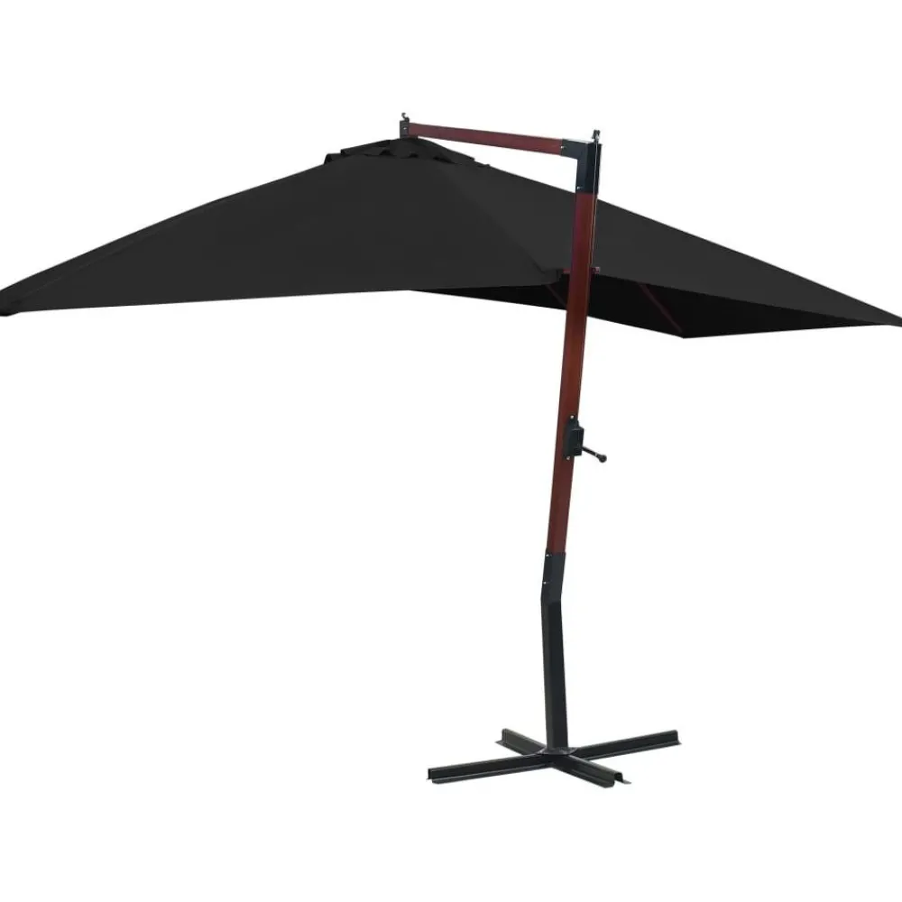 Riippuva aurinkovarjo puurunko 400x300 cm musta*FinePRICE Discount