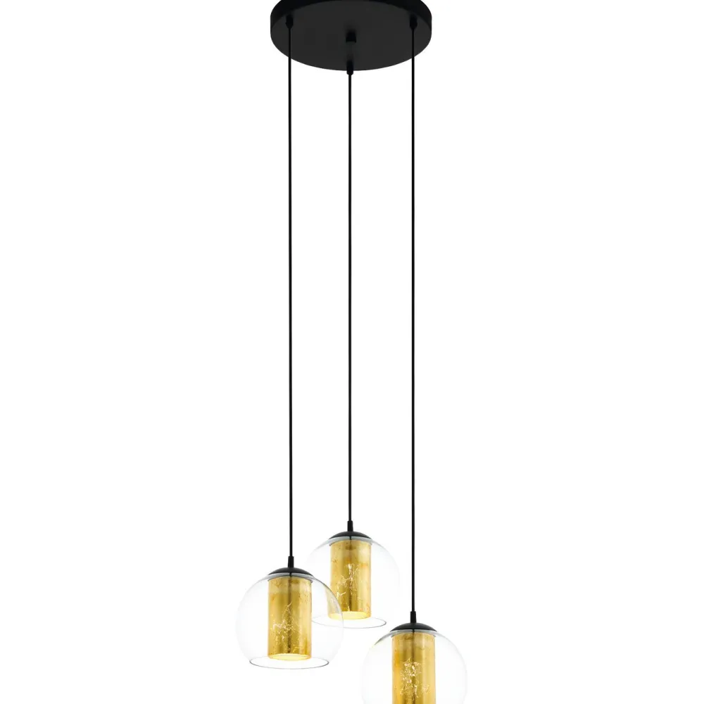 Riippuvalaisin Casaya Andalos Ø30cm 3xE27 maks. 28W/kpl musta/kulta*Eglo Hot