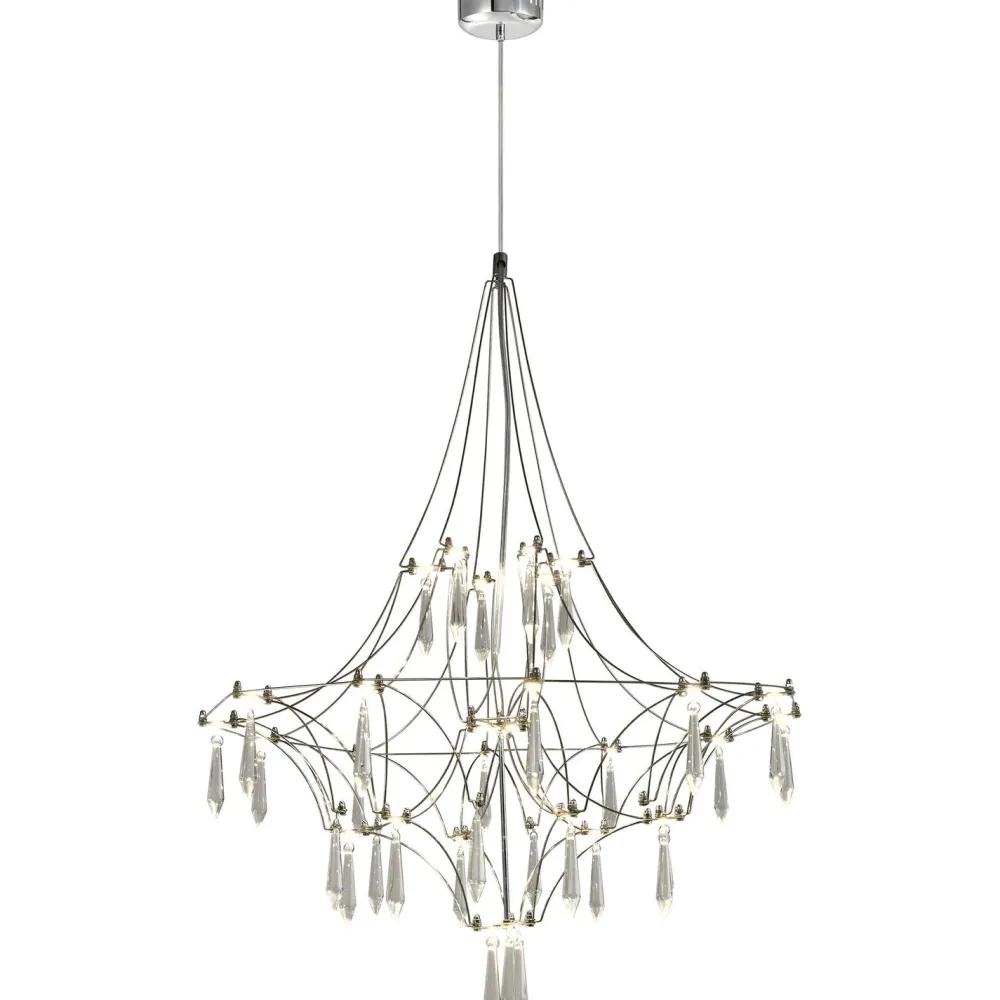 Clearance Riippuvalaisin Glamour Ø60cm kromi Retro Ja Vintage Kattovalaisimet|Kattokruunut