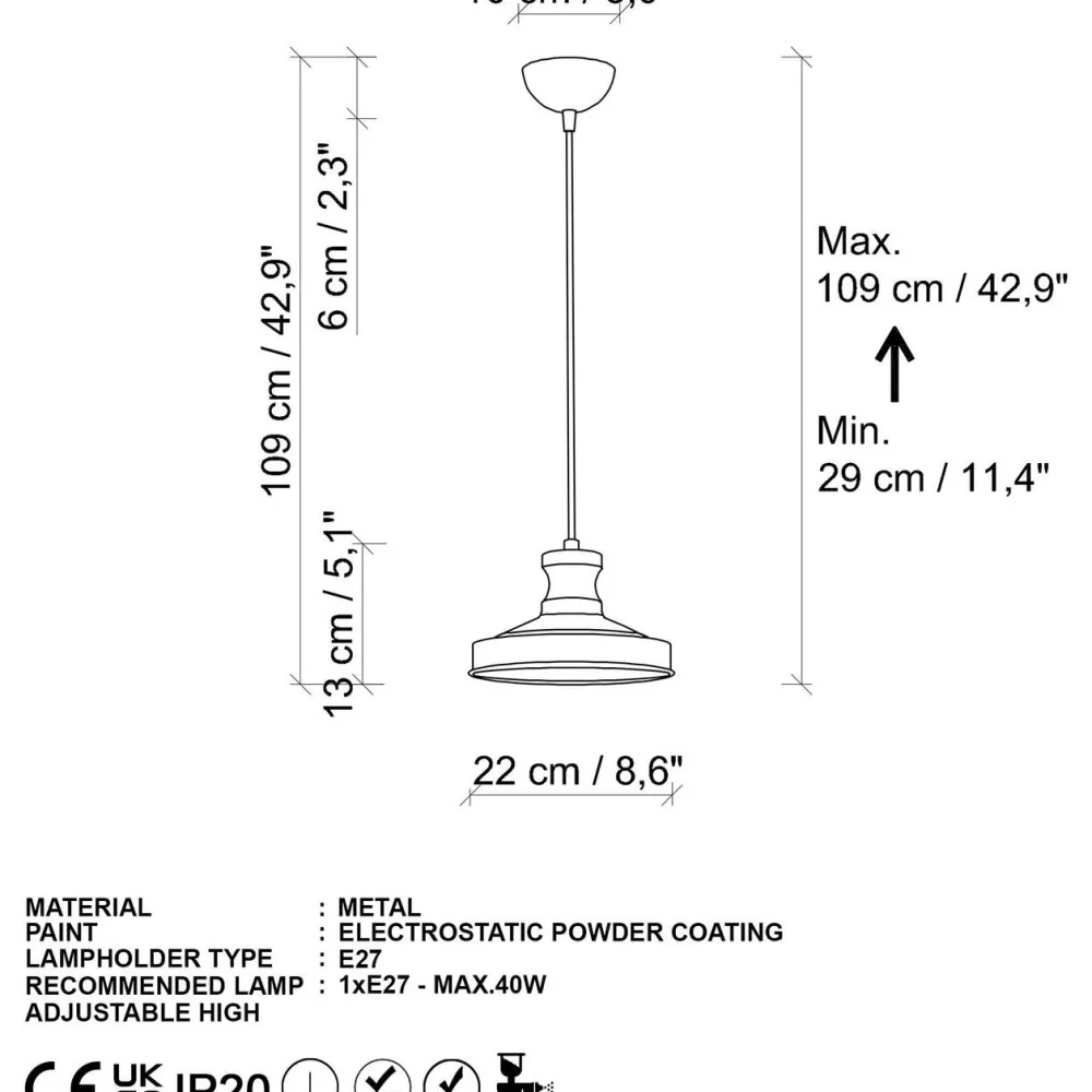 Riippuvalaisin Gullu, Ø22cm, kulta*Linento Lighting New