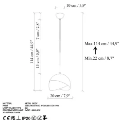 Riippuvalaisin PACMAN-20-252-1-RETRO, Ø20cm, tummanruskea*Linento Lighting New