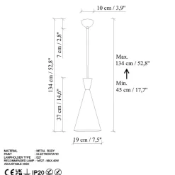 Riippuvalaisin TOM-3541-RETRO, Ø19cm, tummanruskea*Linento Lighting Online