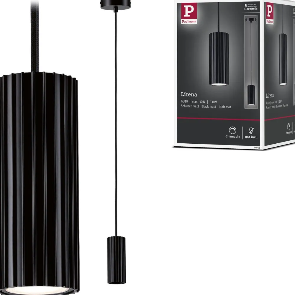 Outlet Riippuvalaisin Lirena GU10 max. 10W metalli, mattamusta Riippuvalaisimet