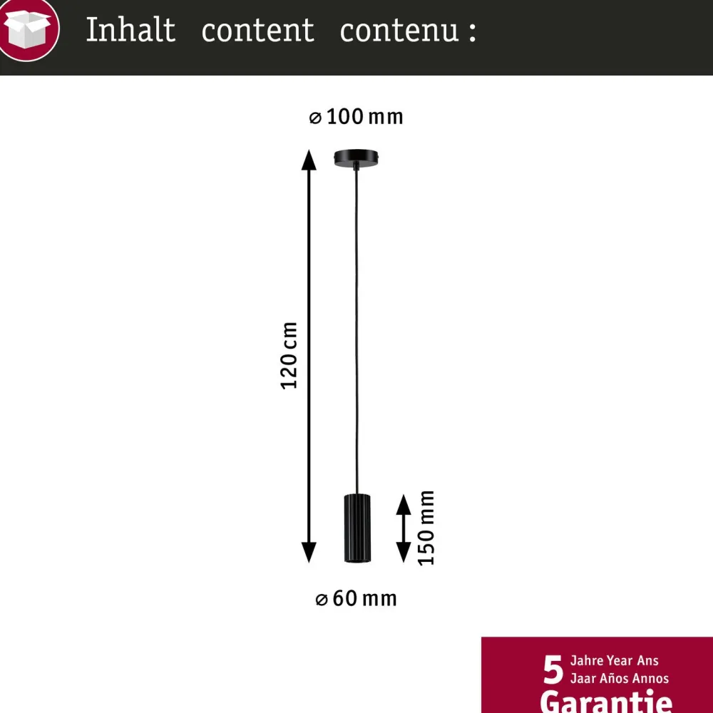 Outlet Riippuvalaisin Lirena GU10 max. 10W metalli, mattamusta Riippuvalaisimet