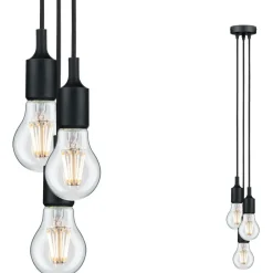 Discount Riippuvalaisin Neordic Ketil, 3-osainen, E27, himmennettävä, musta Ikkunavalaisimet