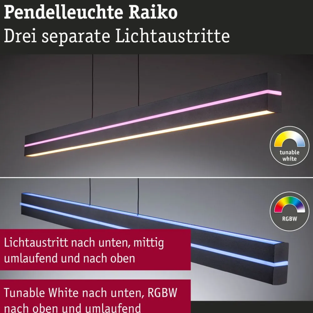 Riippuvalaisin Raiko LED RGBW+ 1400lm/240lm 19W/6W, himmennettävä*Paulmann Outlet