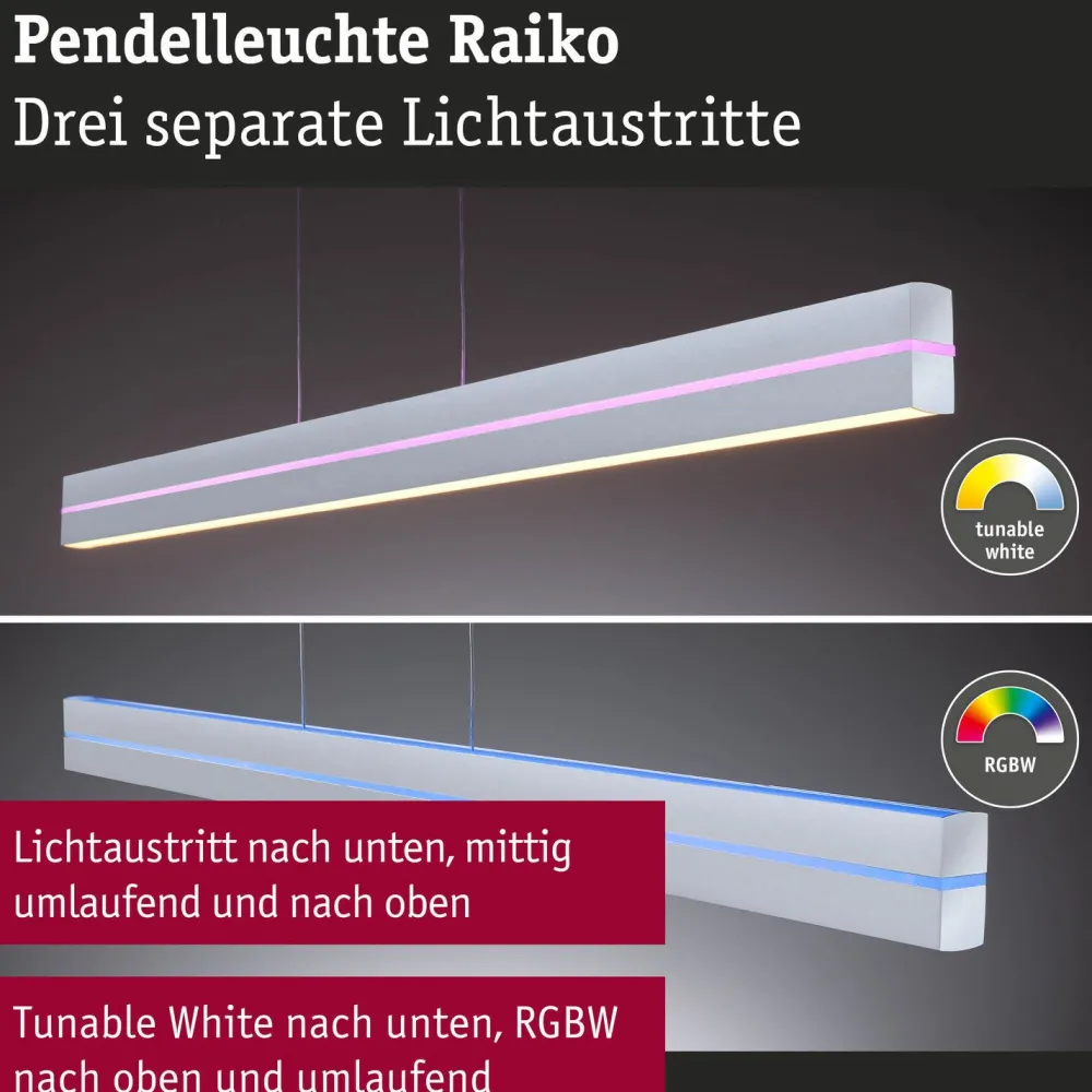 Riippuvalaisin Raiko LED RGBW+ 1400lm/240lm 19W/6W, himmennettävä*Paulmann Outlet
