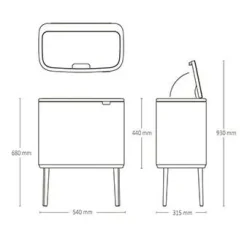 Roska-astia Bo Touch Bin 3x11L Soft Beige*Brabantia Sale