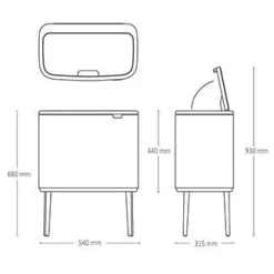 Discount Roska-astia Bo Touch Bin 11x23L eri värejä Keittiötarvikkeet