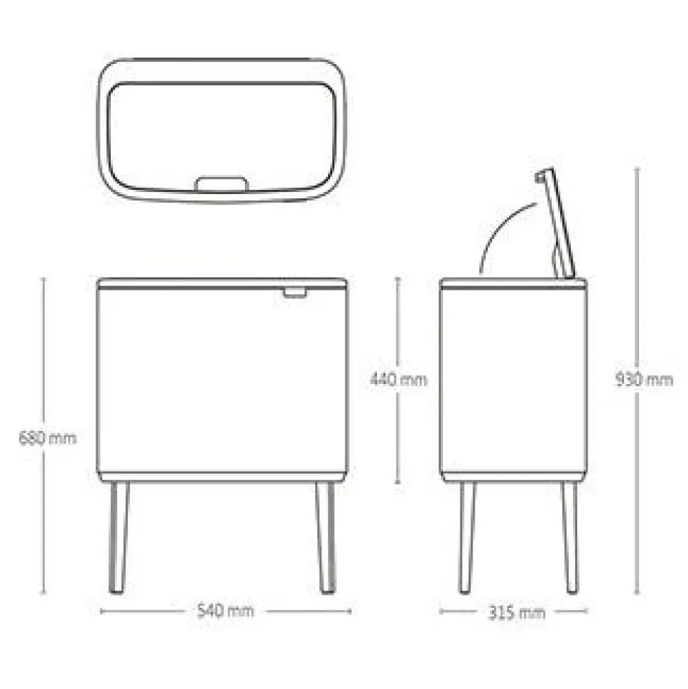 Discount Roska-astia Bo Touch Bin 11x23L eri värejä Keittiötarvikkeet