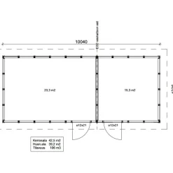Roskakatos RK43V, 10040x4236mm, 42.5m², puuvalmis*Timburg Hot
