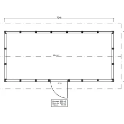Roskakatos RK23, 7040x3236mm, 22.8m², puuvalmis*Timburg Best