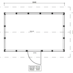Discount Roskakatos RK16, 5040x3236mm, 16.3m², puuvalmis Roskakatokset