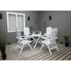 New Ruokailuryhmä Scottsdale Ø112cm pöytä + 4 Kungshamn tuolia valkoinen Ruokailuryhmät Ulos