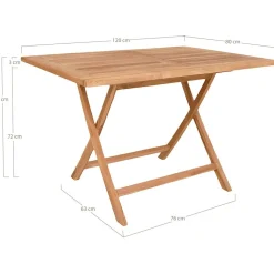 Ruokapöytä Oviedo, 120x80cm, tiikki, ruskea*House Nordic Discount