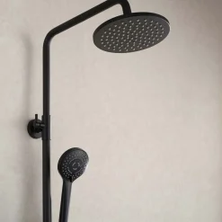 Sadesuihkusetti Glimma, termostaattihanalla, hierova suihku, suihkupää ⌀200mm, musta*Bathlife Online