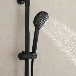 Sadesuihkusetti Glimma, termostaattihanalla, hierova suihku, suihkupää ⌀200mm, musta*Bathlife Online