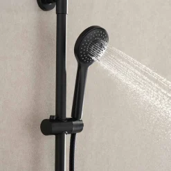 Sadesuihkusetti Glimma, termostaattihanalla, hierova suihku, suihkupää ⌀200mm, musta*Bathlife Online