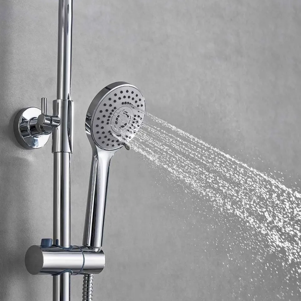 Sadesuihkusetti Glimma, termostaattihanalla, hierova suihku, suihkupää ⌀200mm, kromi*Bathlife Discount