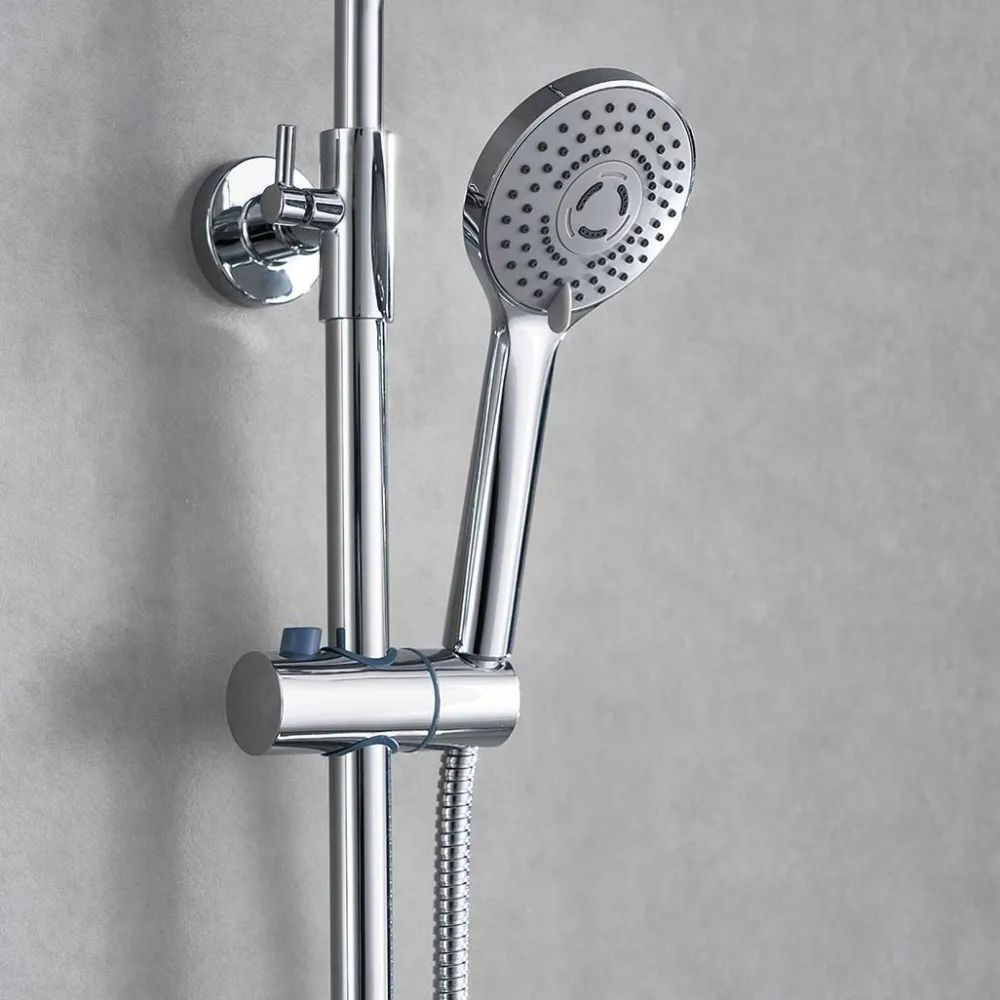 Sadesuihkusetti Glimma, termostaattihanalla, hierova suihku, suihkupää ⌀200mm, kromi*Bathlife Discount
