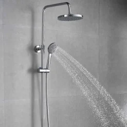 Sadesuihkusetti Glimma, termostaattihanalla, hierova suihku, suihkupää ⌀200mm, kromi*Bathlife Discount