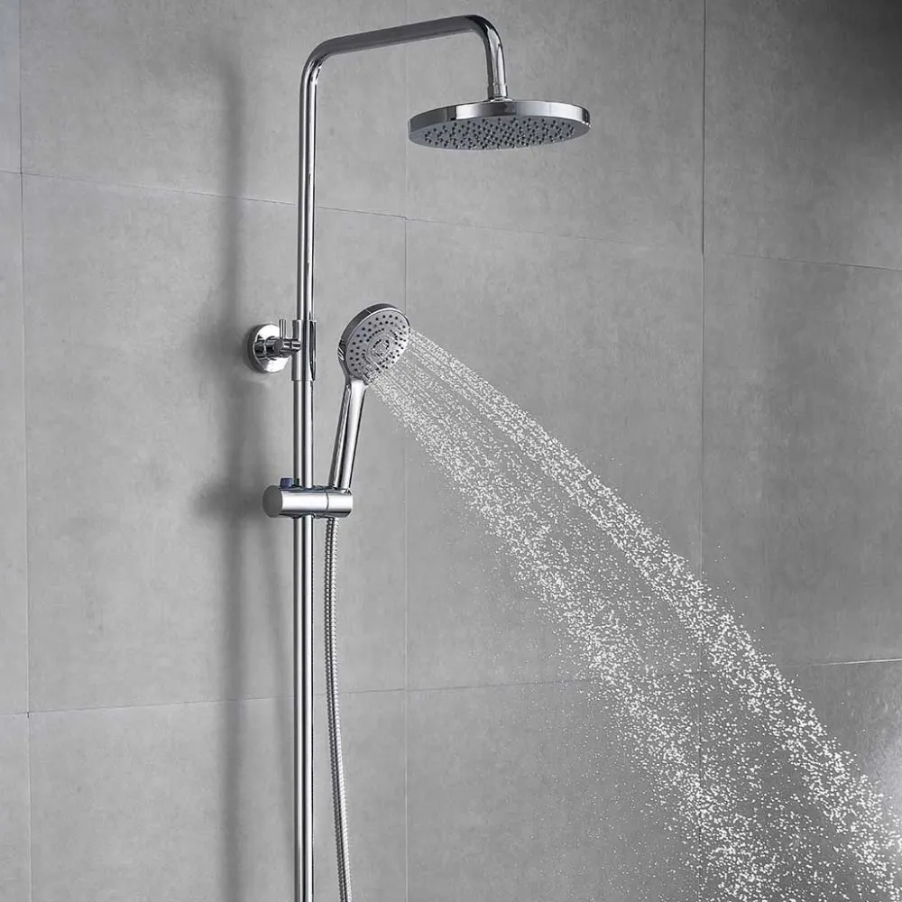 Sadesuihkusetti Glimma, termostaattihanalla, hierova suihku, suihkupää ⌀200mm, kromi*Bathlife Discount