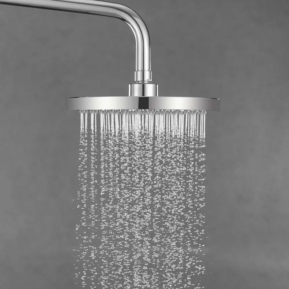 Sadesuihkusetti Glimma, termostaattihanalla, hierova suihku, suihkupää ⌀200mm, kromi*Bathlife Discount
