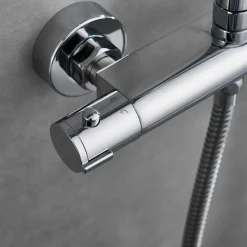 Sadesuihkusetti Glimma, termostaattihanalla, hierova suihku, suihkupää ⌀200mm, kromi*Bathlife Discount