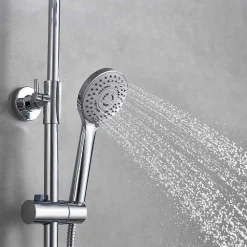 Sadesuihkusetti Glimma, termostaattihanalla, hierova suihku, suihkupää ⌀200mm, kromi*Bathlife Discount