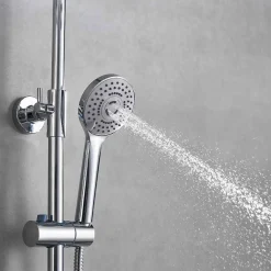 Sadesuihkusetti Glimma, termostaattihanalla, hierova suihku, suihkupää ⌀200mm, kromi*Bathlife Discount