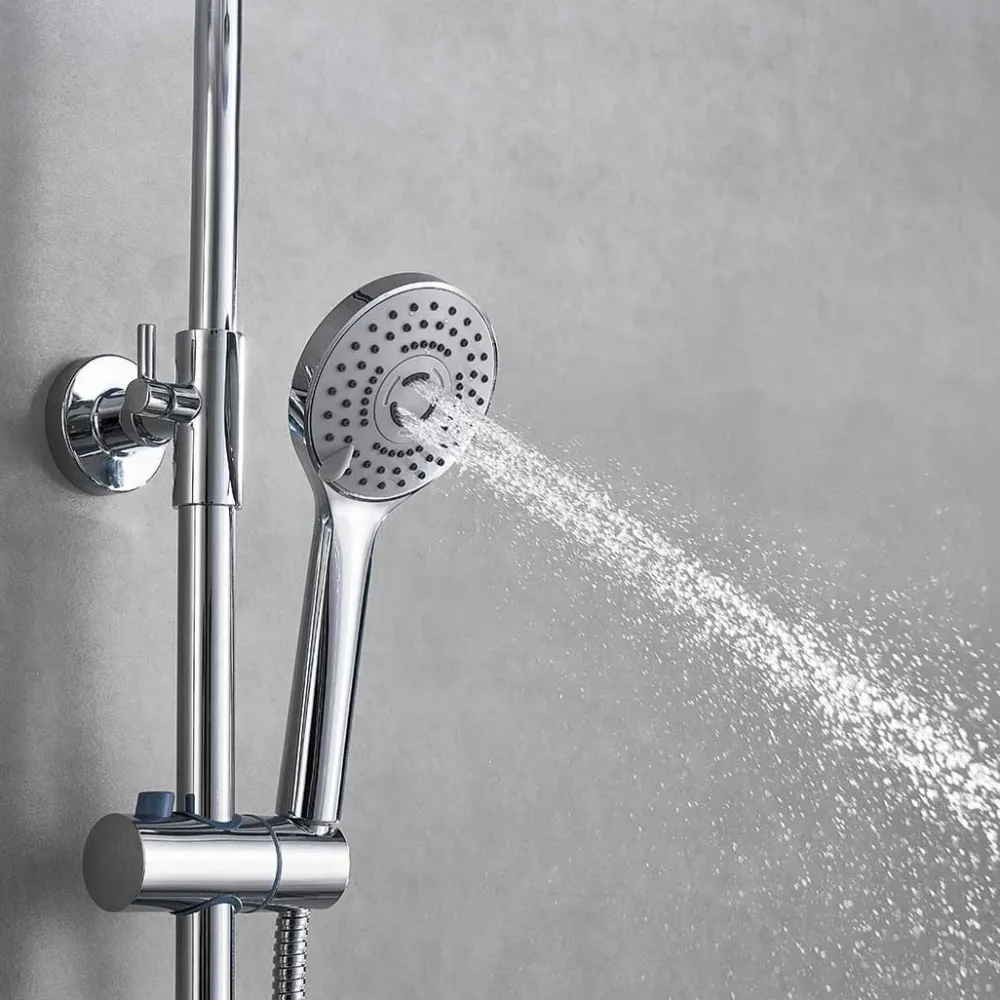 Sadesuihkusetti Glimma, termostaattihanalla, hierova suihku, suihkupää ⌀200mm, kromi*Bathlife Discount