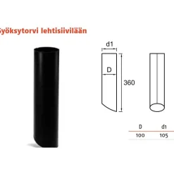 Outlet Sadevesijärjestelmä puolipyöreä: syöksytorvi lehtisiivilälle ø100mm, eri värejä Rännit|Rännit