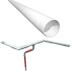 Sadevesijärjestelmä puolipyöreä: syöksytorvi pyöreä 1.0m ø100mm, eri värejä*Ruukki New