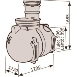 Saostussäiliö 1m³ 2-osastoinen*Uponor Clearance