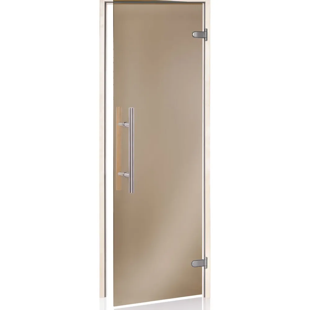 Outlet Saunan lasiovi Glass Comfort, haapakarmi, eri kokoja, eri värejä Saunan Ovet
