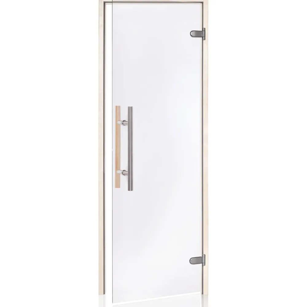 Hot Saunan lasiovi Glass Light Premium, haapakarmi, eri kokoja, eri värejä Saunan Ovet