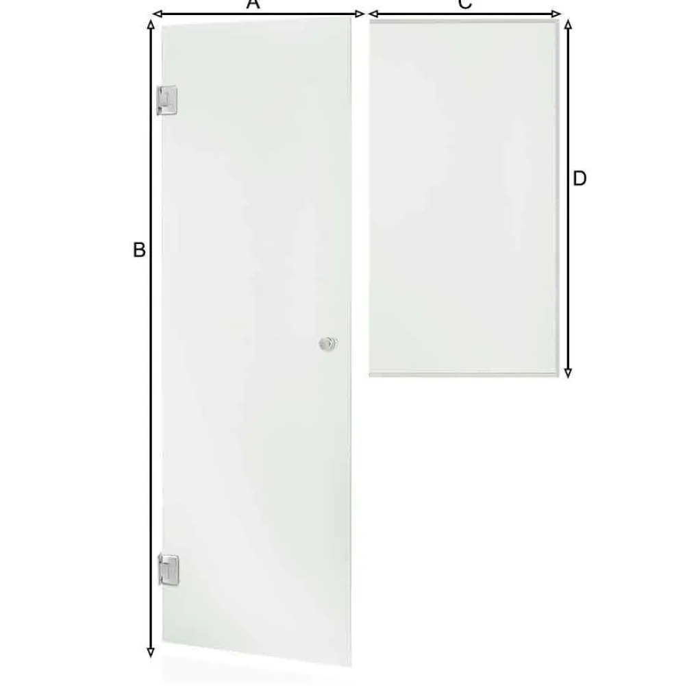 Saunan lasiseinä Glass, ovi, ikkuna, saranat sivulla, vasen*Andres Sale
