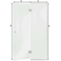 Saunan lasiseinä Glass, ovi, korkea ikkuna, saranat keskellä, oikea*Andres Online