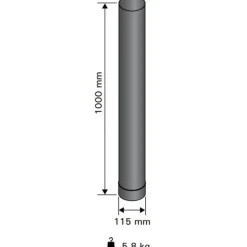 Savuputki/hormi 1,0 m/115 mm Musta*Harvia Discount