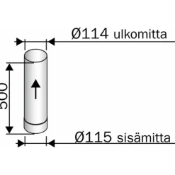 Sale Savuputki/hormi 0,5 m/115 mm RST Valmispiiput|Saunan Savupiiput