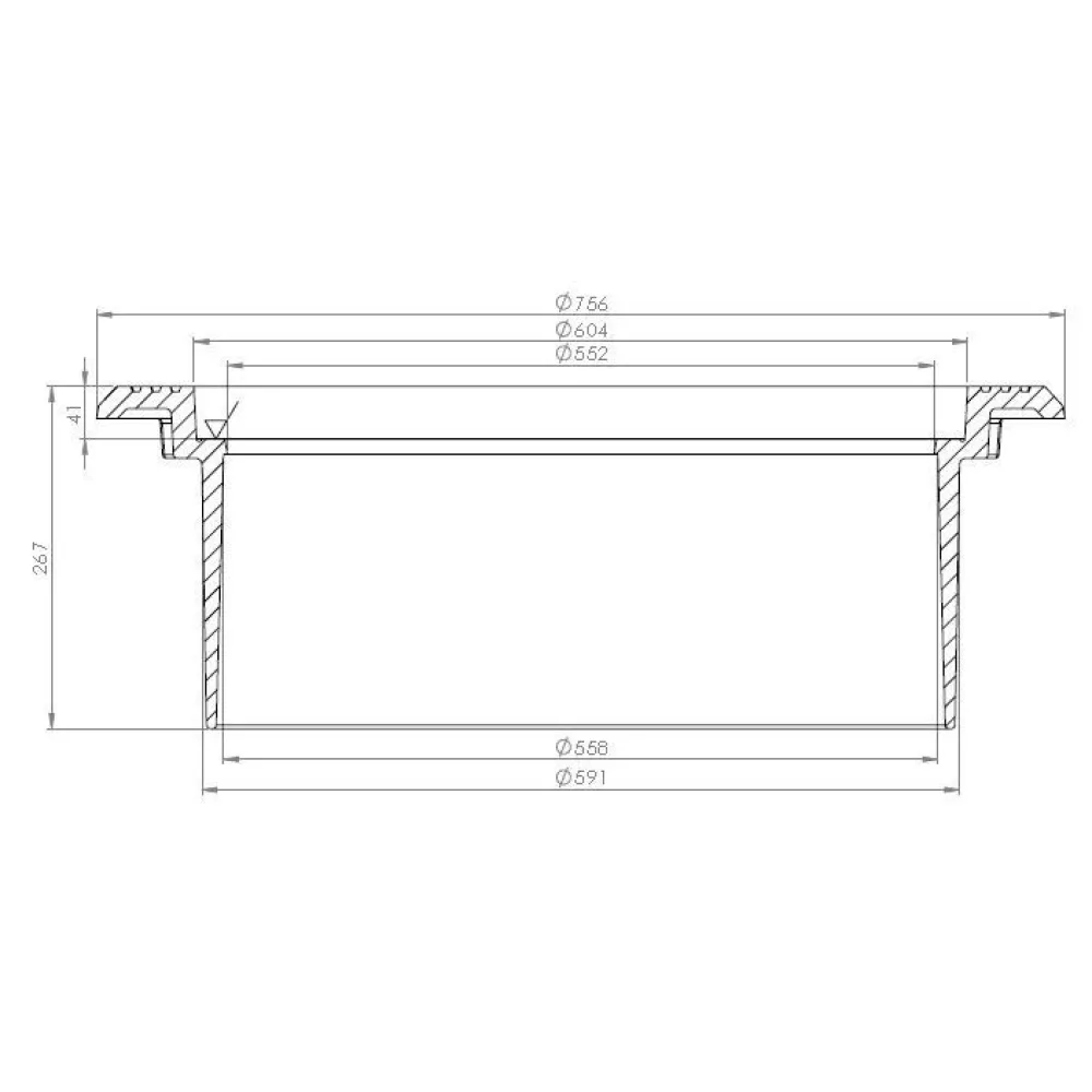 Säädettävä valurautakehys betonikartiolle ø 600 mm H270 mm D400 Kaivot