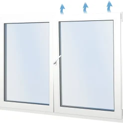 Outlet Classic RO 3K 3-lasinen kippi-ikkuna PVC B-malli yksiaukkoisella karmilla leveys 1600 - 1690 mm Ikkunat