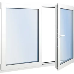 Outlet Classic RO 3K 3-lasinen kippi-ikkuna PVC B-malli yksiaukkoisella karmilla leveys 1600 - 1690 mm Ikkunat
